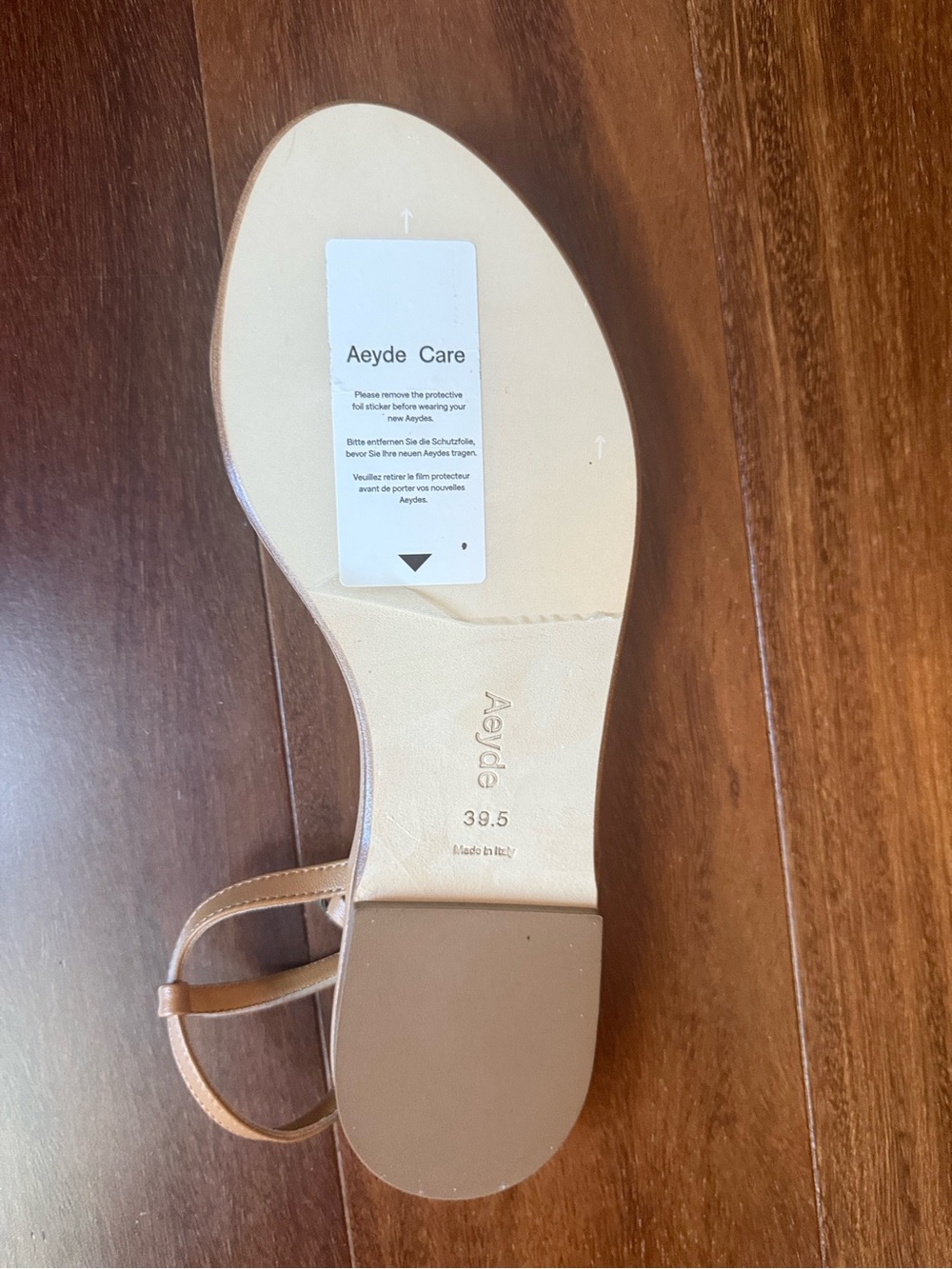 Aeyde Nette Narrow-Strap Ankle Sandal in Tan (9.5 US size) - Picture 8 of 8